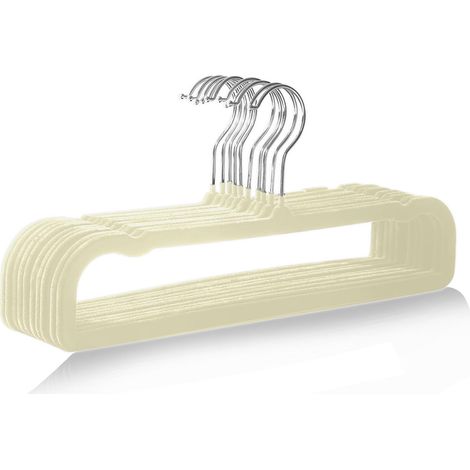 Lot de 10 Cintres Pantalon Velours Antidérapant, Crochet Pivotant 360 Degrés, Gain de Place pour Jeans et Robes (1/5)