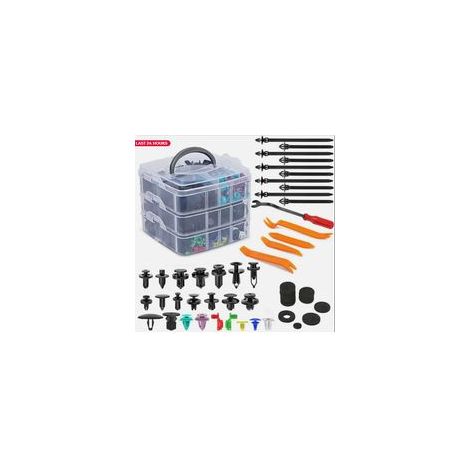 725 pièces de clips, goupilles, fixations à rivets pour garnitures de voiture, outils de démontage de pare-chocs (1/5)
