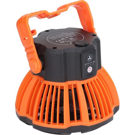 Ventilateur de camping portable rechargeable par USB, silencieux et lumineux (avec télécommande et lumière LED) pour tente. (1/5)
