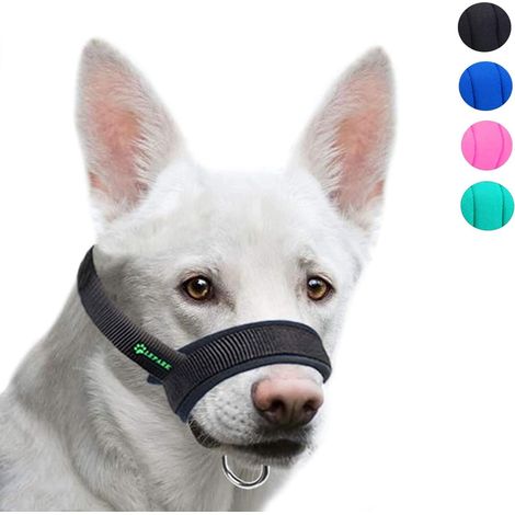 Dog Muzzle for Dogs, Adjustable Fabric Muzzle for Dogs, Anti Barking Anti-Bite Muzzle (M, Black) (1/5)