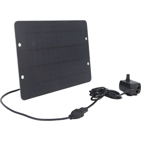 Fontaine Solaire 6V 10W avec Pompe à Eau Interface USB pour Bain d'Oiseaux Décoration Jardin Terrasse (1/5)