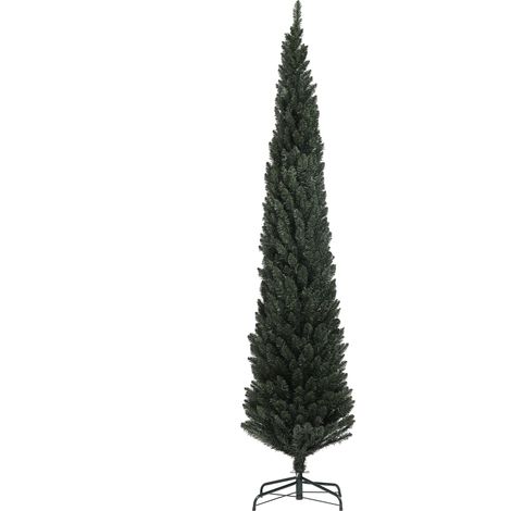 Albero di Natale Artificiale 225 cm 538 Rami Slim Salvaspazio Verde (1/5)