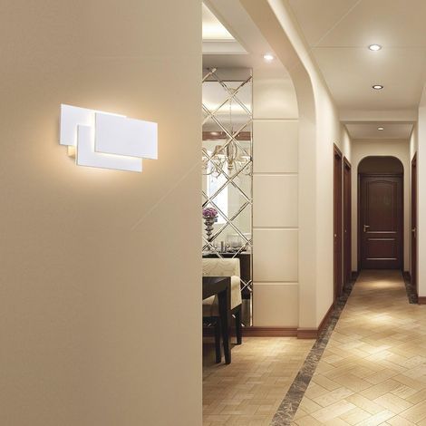 Applique Murale Intérieur, Moderne LED Applique Blanc 24W, IP20, Non Dimmable, Designe Aluminium Eclairage Décoratif Lumière pour Chambre Couloir Salon Salle Bureau, Blanc Chaud [Classe énergétique A+ (1/5)