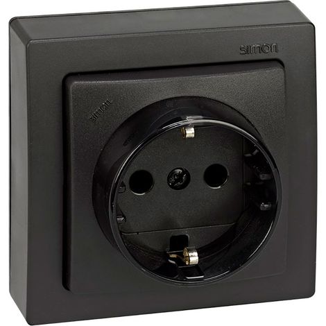 Base di superficie Schuko 2P+T 16A 250V IP20 75x75 mm grigio