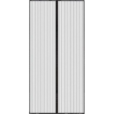 Zanzariera magnetica per porte e finestre, tenda antizanzare per porte, tenda antizanzare in tela, zanzariera per porte scorrevoli, zanzariera magnetica senza foratura (90 x 210 cm, nera)