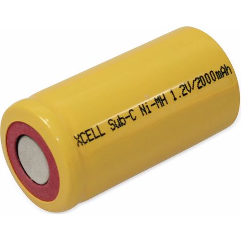 Batterie rechargeable NiMH Sub-C XCELL 2000 mAh, 1,2 V, 43x22,5 mm (1/2)