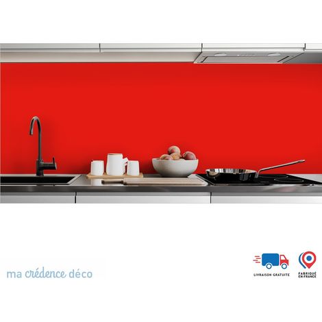 Crédence : Rouge pur RAL 3028 - Alu composite - 120 - 60 (1/3)