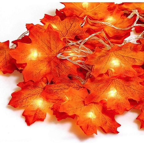 Guirlande d'automne, Decoration automne, 20 Guirlandes lumineuses, Gugirlande de feuilles d'automne, Decoration halloween noel (1/5)