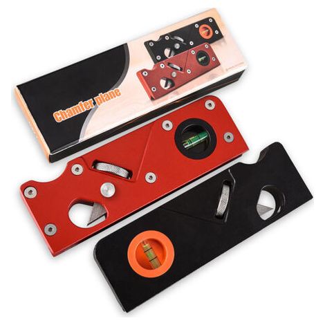 2pcs multifunctional wood planer chamfering planer for woodworking (black + red) (1/5)