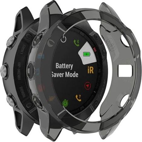 Funda de silicona para Garmin Fenix 6X/6X Pro, color negro transparente. (1/5)