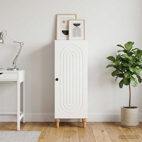 vidaXL Buffet Blanc brillant 33 x 34,5 x 90 cm Bois d'ingénierie (1/5)