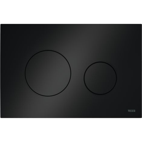 Plaque de commande WC TECEloop 9240924 noire, en plastique, pour technologie double chasse