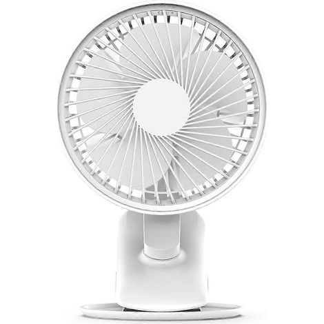 Verstellbarer Tischventilator mit warmweißer LED-Lampe, 5,5 Zoll, zum Anklemmen
