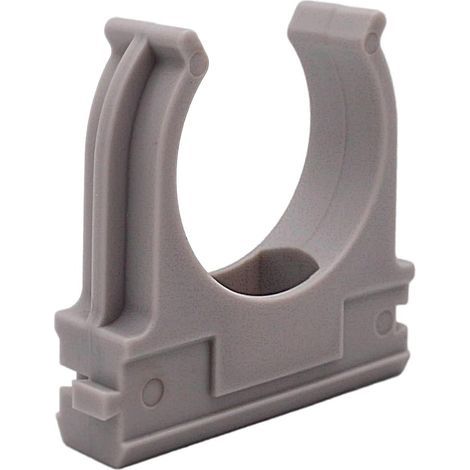 16 U-Type Hose Clamps, Grey Plastic, 32mm, for Water, Gas, and Cables, for Domestic and Industrial Use (1/5)