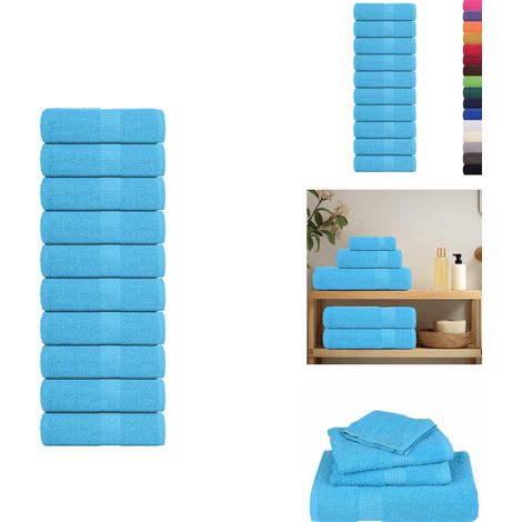 Serviettes d'invité 10 pcs turquoise 30x50cm 360g/m² 100% coton - Serviette D'invité - Serviettes D'invité - Serviette - Serviette De Bain (1/5)
