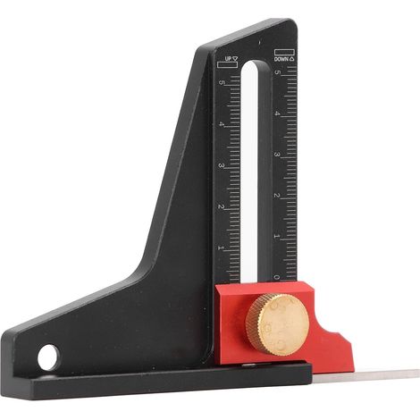 Jauge de Hauteur en Alliage D'aluminium, Règle de Mesure de Profondeur Multifonctionnelle pour la Hauteur du Travail du Bois, Hauteurs de Lame de Scie, Hauteurs D'onglet avec une (1/5)