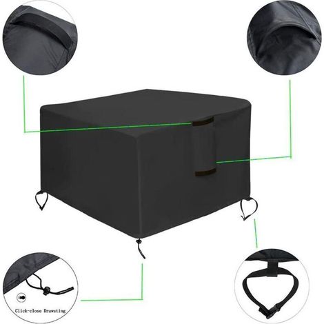 [JAMAIS UTILISÉ] Housse de Protection pour brasero Oxford 420D Housse pour Foyer Carré D'extérieur Couverture de Gril Anti-UV Imperméable Housse de Protection (84 x 84 x 44 cm)..
