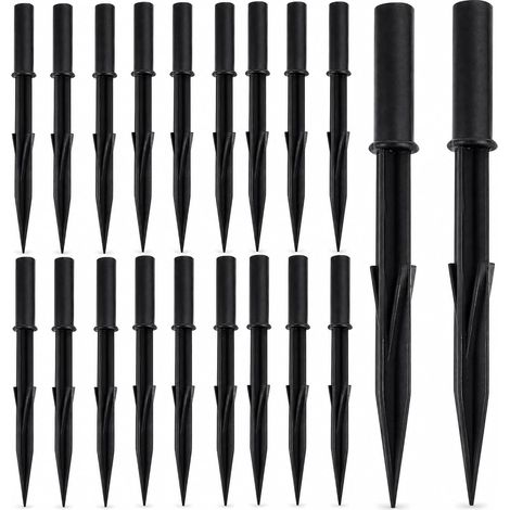 Lot de 20 piquets de lampe solaire : piquets renforcés de 17,5 cm, clous de rechange en plastique ABS pour lampes de poche de jardin (1/5)