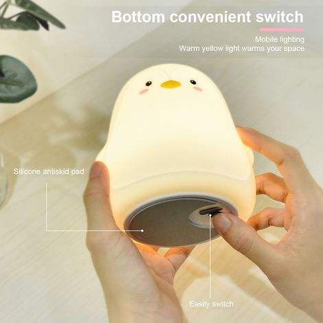 Weiche Silikon-Pinguin-Nachtlichter für Kinder, 7-farbige LED-Baby-Nachtlampe mit Touch-Funktion, Geschenk zur Babyparty (1/5)