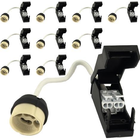 10 Douilles GU 10 en Céramique avec Connecteur Câble 2A 230V Douille de Lampe GU 10 Socket Adaptateur de Base avec Câbles Isolés pour Lampes LED GU10 Ampoules (1/5)