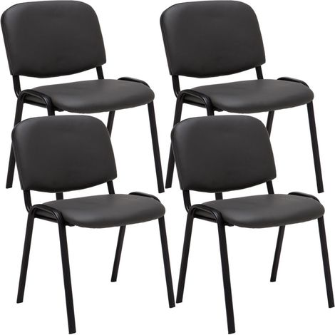 4er Set Besucherstuhl Ken Kunstleder grau (1/5)