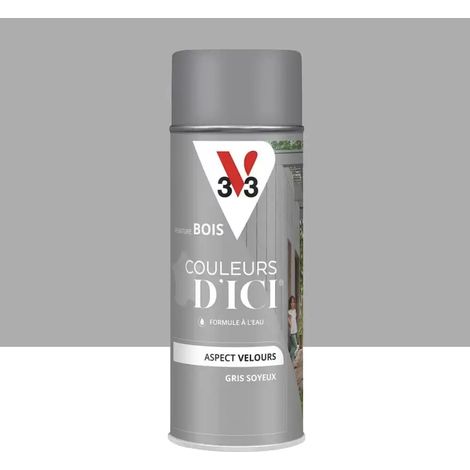 Aérosol Peinture pour Bois Extérieurs V33 Couleurs d'ICI Velours Gris soyeux 0,4 L (1/3)