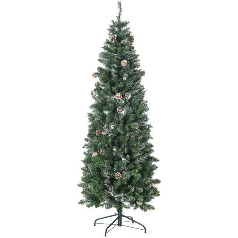 Sapin de Noël artificiel, 618 branches enneigées, structure en acier, base pliable en acier (1/5)