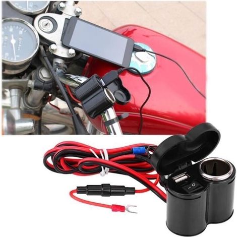 12-45V moto scooter port d\'alimentation USB prise allume-cigare (avec allume-cigare) HB052