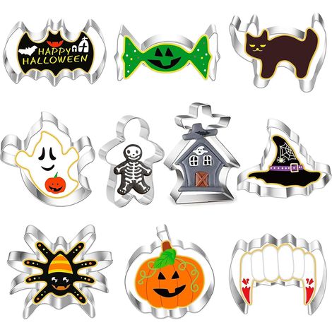 10 Pièces Emporte Piece Halloween, Moule Biscuit Formes Horreur (1/5)