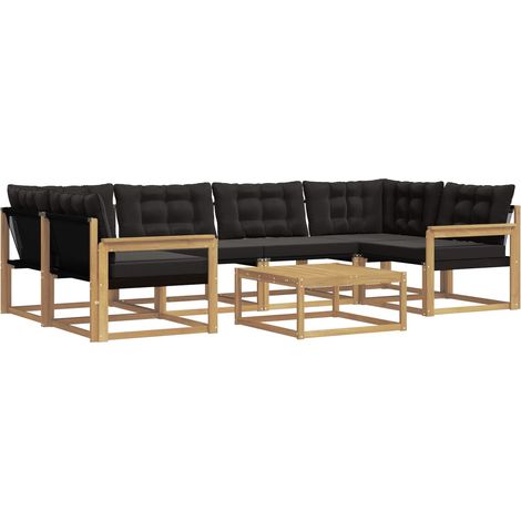 Set di divani da esterno 7 pcs Bianco e Nero 79 x 79 x 37 cm vidaXL (1/5)