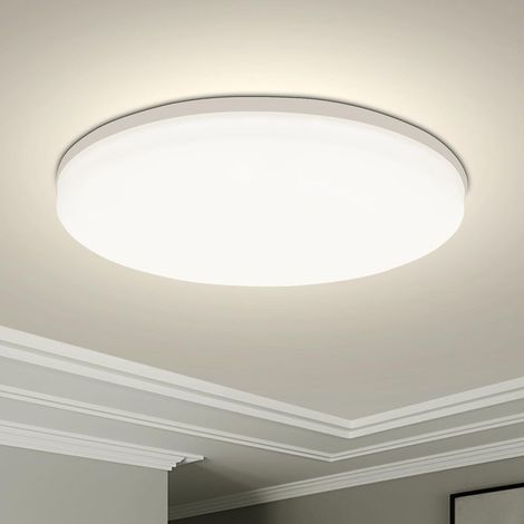 Plafonnier LED rond 48 W, 4 800 lm, 6 500 K, éclairage d'intérieur pour salon, chambre, cuisine, salle de bain,  30 cm (1/4)