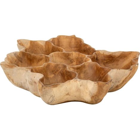 Plateau Déco en Bois "Ella" 64cm Naturel (1/2)