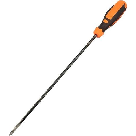 Tournevis cruciforme extra long cruciforme fendue 6 x 100 mm Tournevis magnétique Longueur de la tige 300 mm Longueur totale 420 mm Acier S2 Outils manuels de réparation à domicile (plat) (1/5)