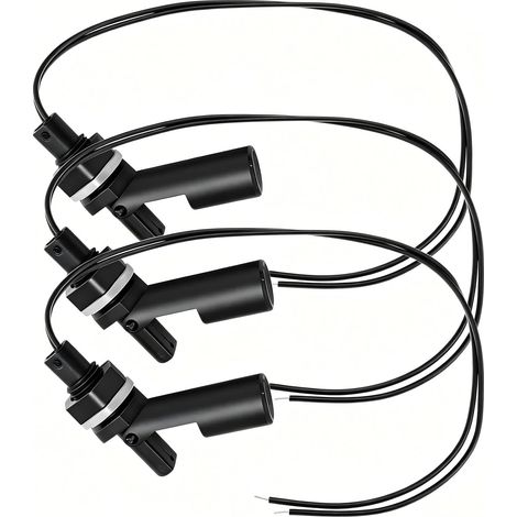 3 pièces capteur de niveau d'eau noire, capteur de niveau d'eau horizontal 10 W, capteur interrupteur, interrupteur à flotteur de liquide horizontal, pour réservoir, piscine, etc (1/5)