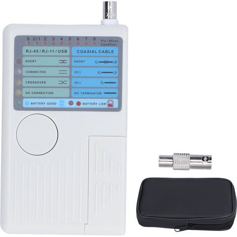 Testeur de Câble Réseau 4 en 1 Multifonction pour RJ45, BNC, RJ11 et USB (1/5)