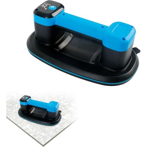 Ventouse électrique, ventouse à batterie 24 x 16 cm, lève-vitre avec puissance d'aspiration de 300 kg, batterie 4500 mAh, écran LCD pour verre, carrelage, marbre (1/5)