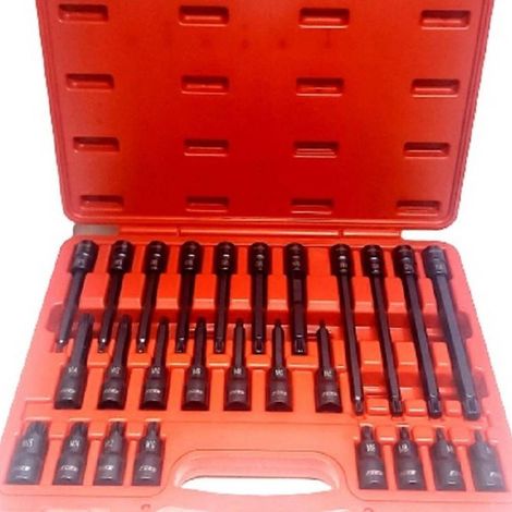 TRADE SHOP - Set 26 Pezzi Chiavi A Bussola Inserti Millerighe Xzn 1/2" Da M5 A M16 Fs-43614 - (1/5)