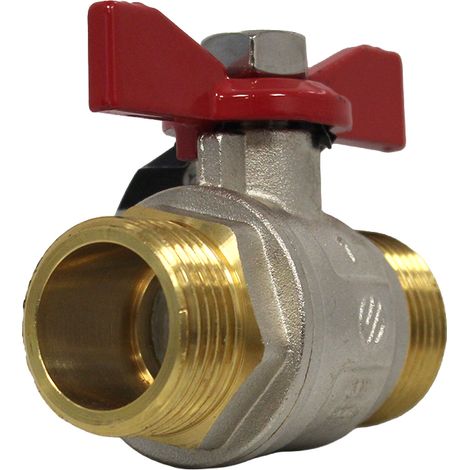 Vanne à sphère PN30 SENA ACS Manette Papillon rouge Mâle/Mâle 1" (26/34) - Arco