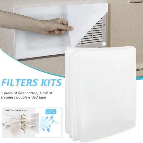 Filtres d'aération avec Ruban adhésif Double Face, Filtre de climatiseur de 6,56 x 3,28 Pieds pour registres et grilles d'admission HVAC, AC et Chauffage (1/4)