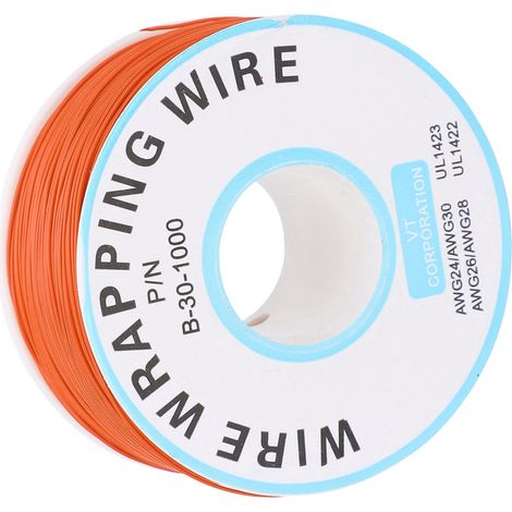 Câble de connexion électronique monoconducteur en cuivre, fil volant pour circuit imprimé, orange (1/5)
