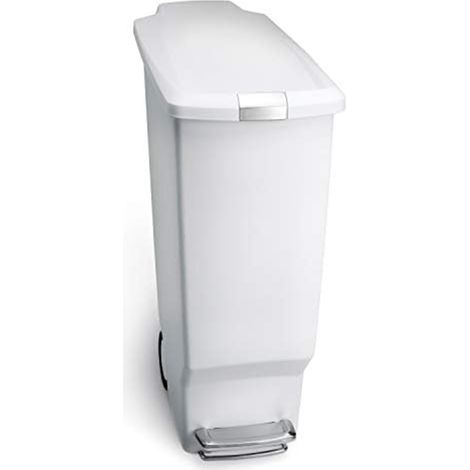 Poubelle de Cuisine 40 L, Plastique Blanc (1/5)