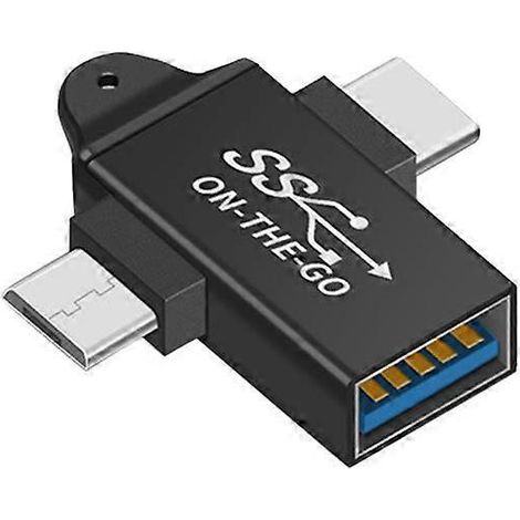 USB-C-zu-USB-3.0-OTG-Konverter, USB 2-in-1-Typ-C-Micro-OTG-Adapter (1/5)