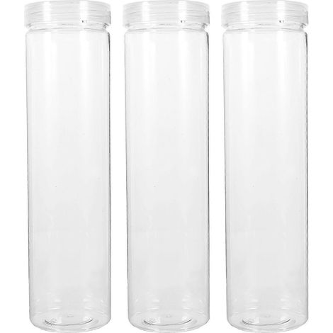 Lot de 3 boîtes de conservation pour la cuisine : bocaux à céréales et à noix, boîte à sucre réutilisable avec couvercle. (1/4)