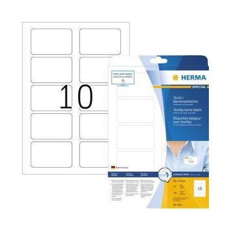 Herma 4412 Etiquette badges 80 x 50 mm acétate de cellulose blanc 250 pc(s) décollable imprimante laser, imprimante las (1/4)