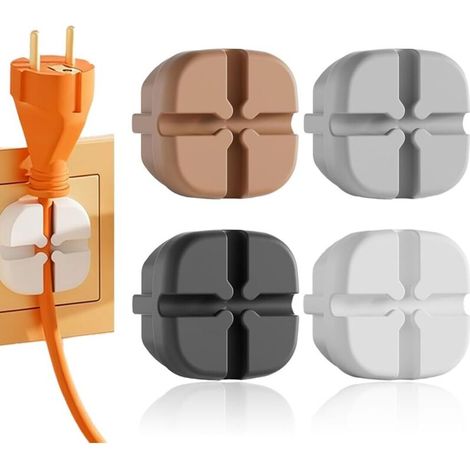 Bardusch 4 Silicone Protection Prise Electrique Sécurité Enfant Anti-Strom Anti-Poussière & Gestion de Câbles (1/4)