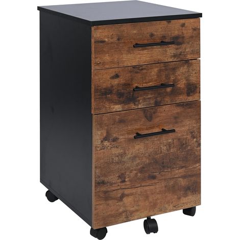 Mesita de noche marrón oscuro con cajones y ruedas 42x40x72 VBS4 Begryf (1/5)