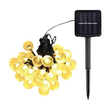 Solar light garland of 100 LEDs in the shape of a globe, ideal for a garden, a terrace, a pergola or for the end of year celebrations. Weatherproof and equipped with on/off switch (1/5)