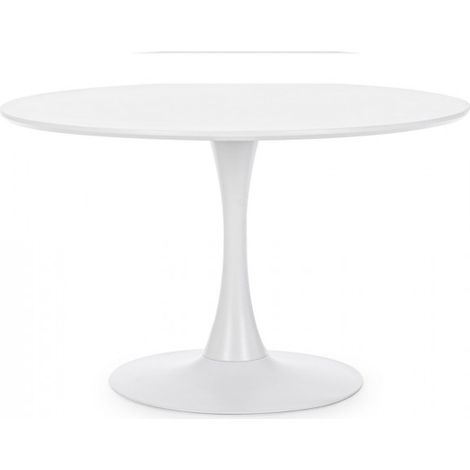 Tavolo Legno Nero Moderno da Interno 120 cm - CLEO - Colore: Bianco (1/6)