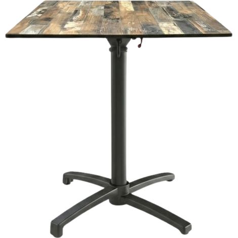 Table Pliable 59x59 cm plateau Compact modèle TABLE NEW CARRIBEAN COMPACT pied T-One (1/3)