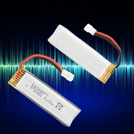 Lot de 2 batteries de rechange 3,7 V 450 mAh pour hélicoptère RC WLtoys XK K110 V977 3D 6 canaux (1/5)